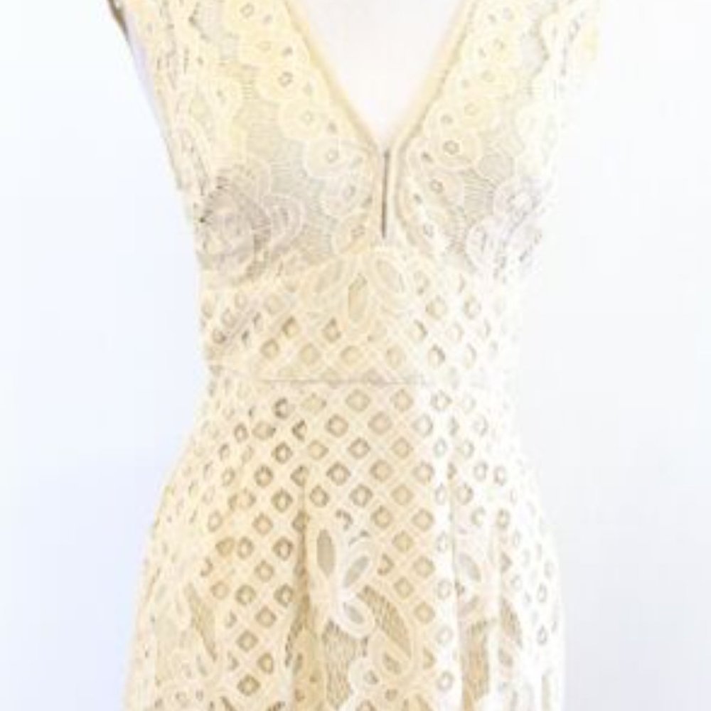 Free People Size 6 Cream Dress - Picture 3 of 9